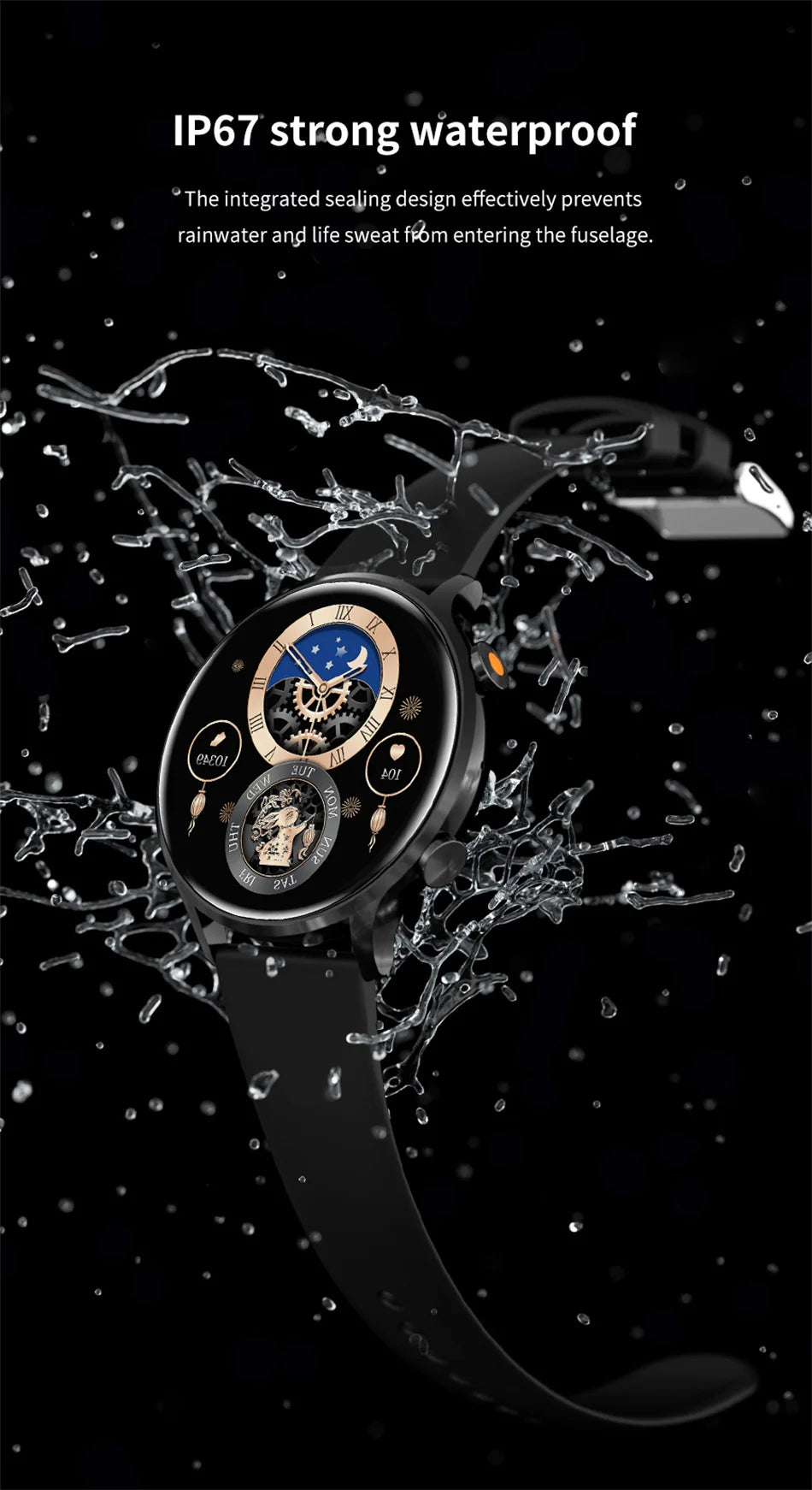Reloj Inteligente 2026 para Mujer, Pantalla AMOLED HD, Siempre Encendida, Llamadas Bluetooth, Resistente al Agua IP68, GPS, Reloj Inteligente para Hombre, Compatible con Android e iOS
