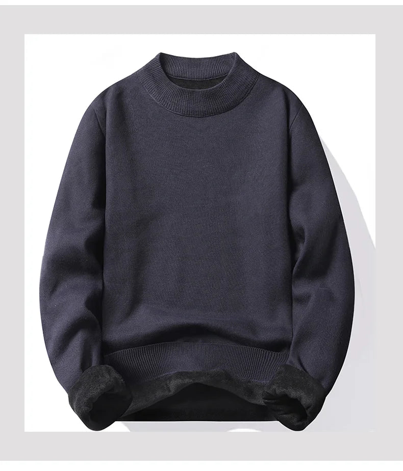 Jersey para hombre, suéter suave, camisas de terciopelo de invierno, ropa de marca, blusa fría cálida de lana tejida, camisas inferiores ajustadas