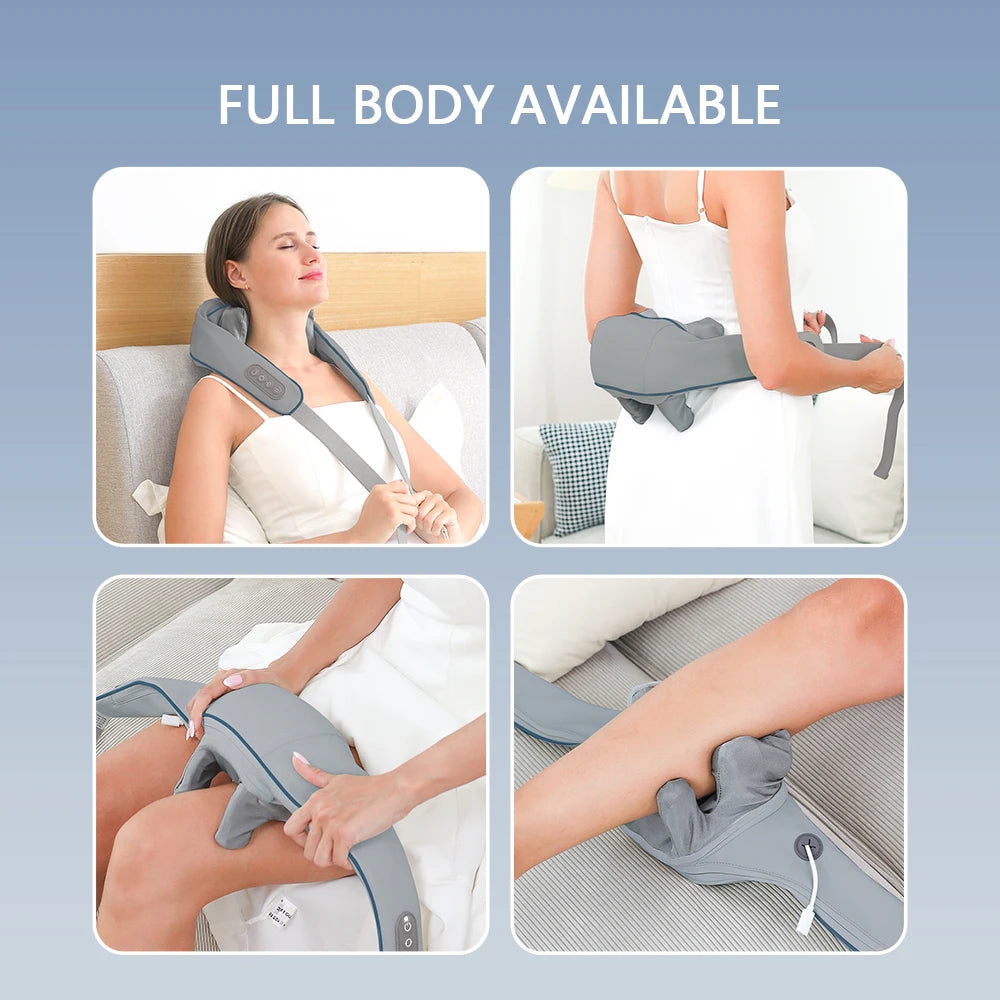 Masajeador Inalámbrico de Cuello y Hombros 26W con Motor
