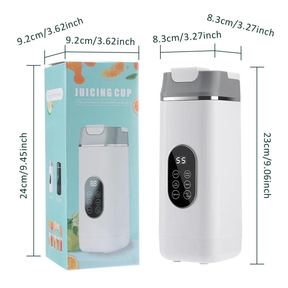 Licuadora Portátil 400 ml 6 Cuchillas de Acero y Carga USB-C