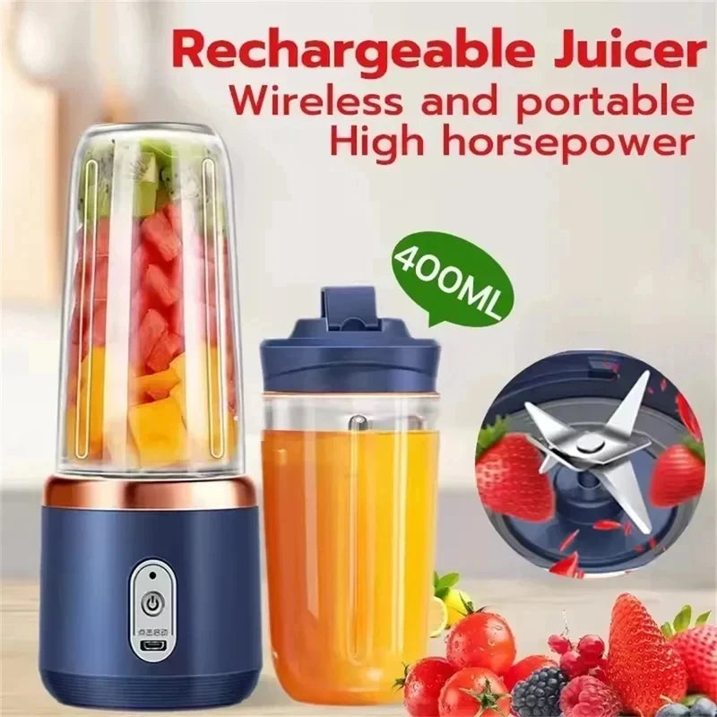 Licuadora Portátil Eléctrica 6 Cuchillas | 400ml - Jugos y Smoothies