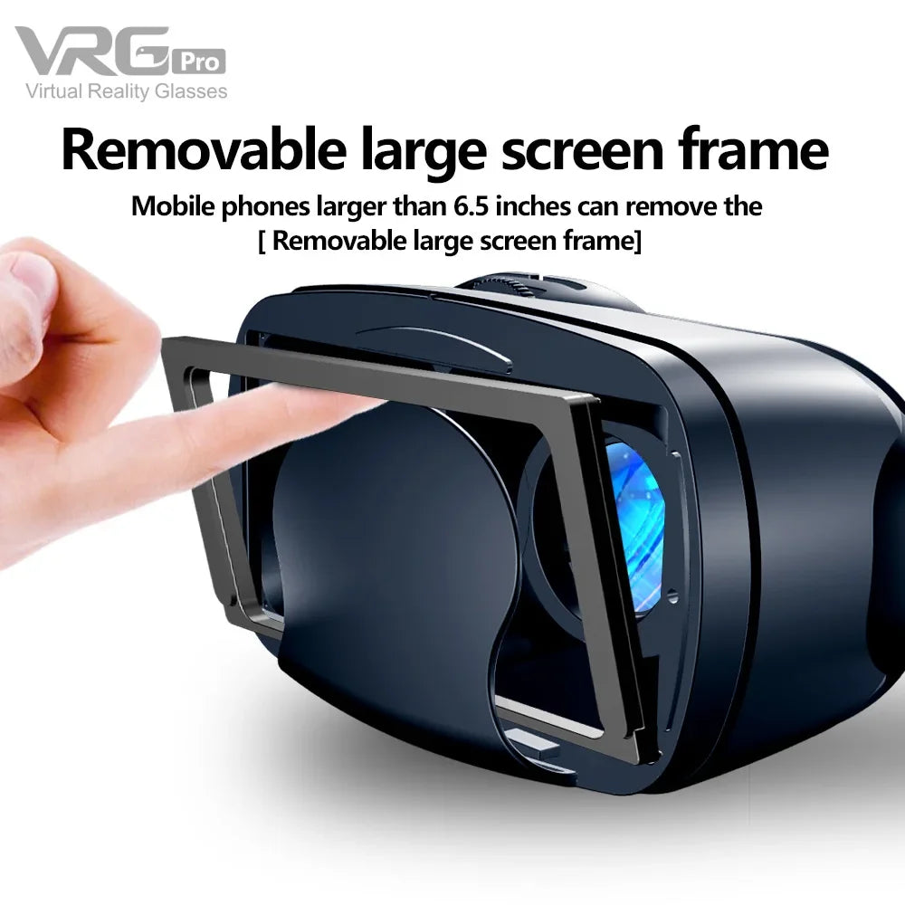 VRG Pro gafas de realidad Virtual VR dispositivos de auriculares Viar gafas de casco 3D lentes inteligentes para teléfono inteligente juego de teléfono móvil