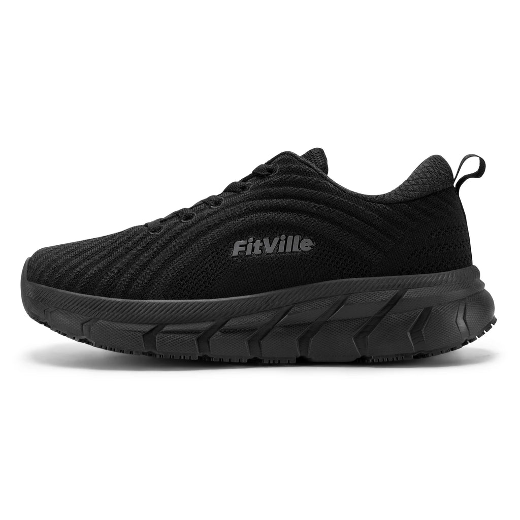 Zapatos FitVille con puntera ancha para mujer, transpirables, de ajuste amplio, ligeros para pies hinchados, con amortiguación para aliviar el dolor.