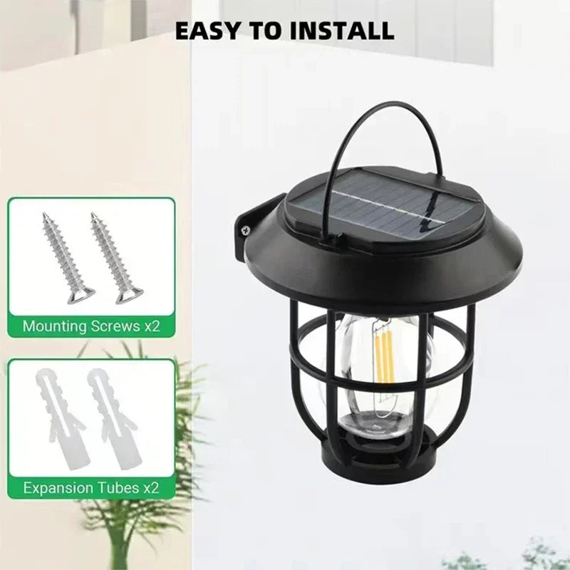 Luz Solar Jardín Linterna Colgante Decorativa Exterior