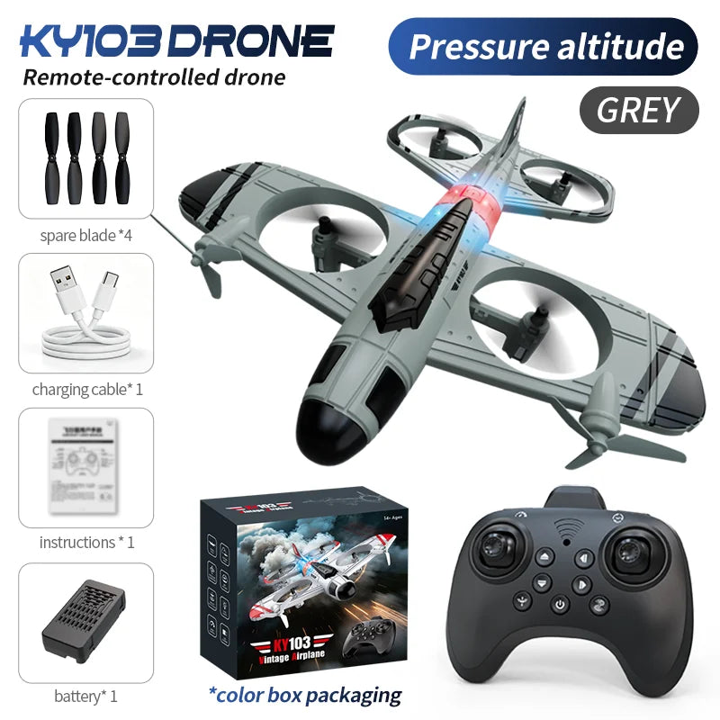 Mini Dron KY103 con Luces LED, Avión RC 2.4G con Control Remoto