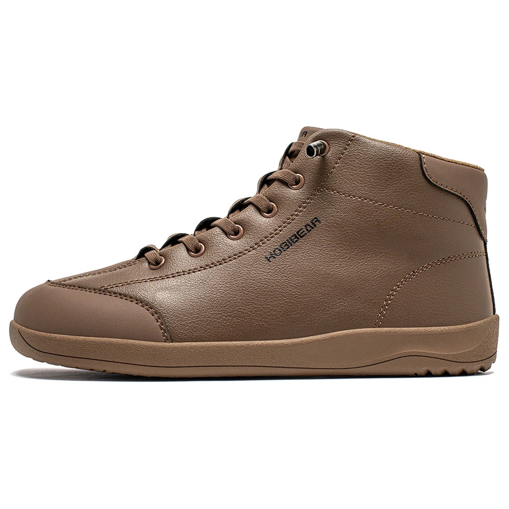 HOBIBEAR Zapatos descalzos de caña media, botines minimalistas con punta ancha Unisex, zapatillas antideslizantes de cuero Artificial para exteriores