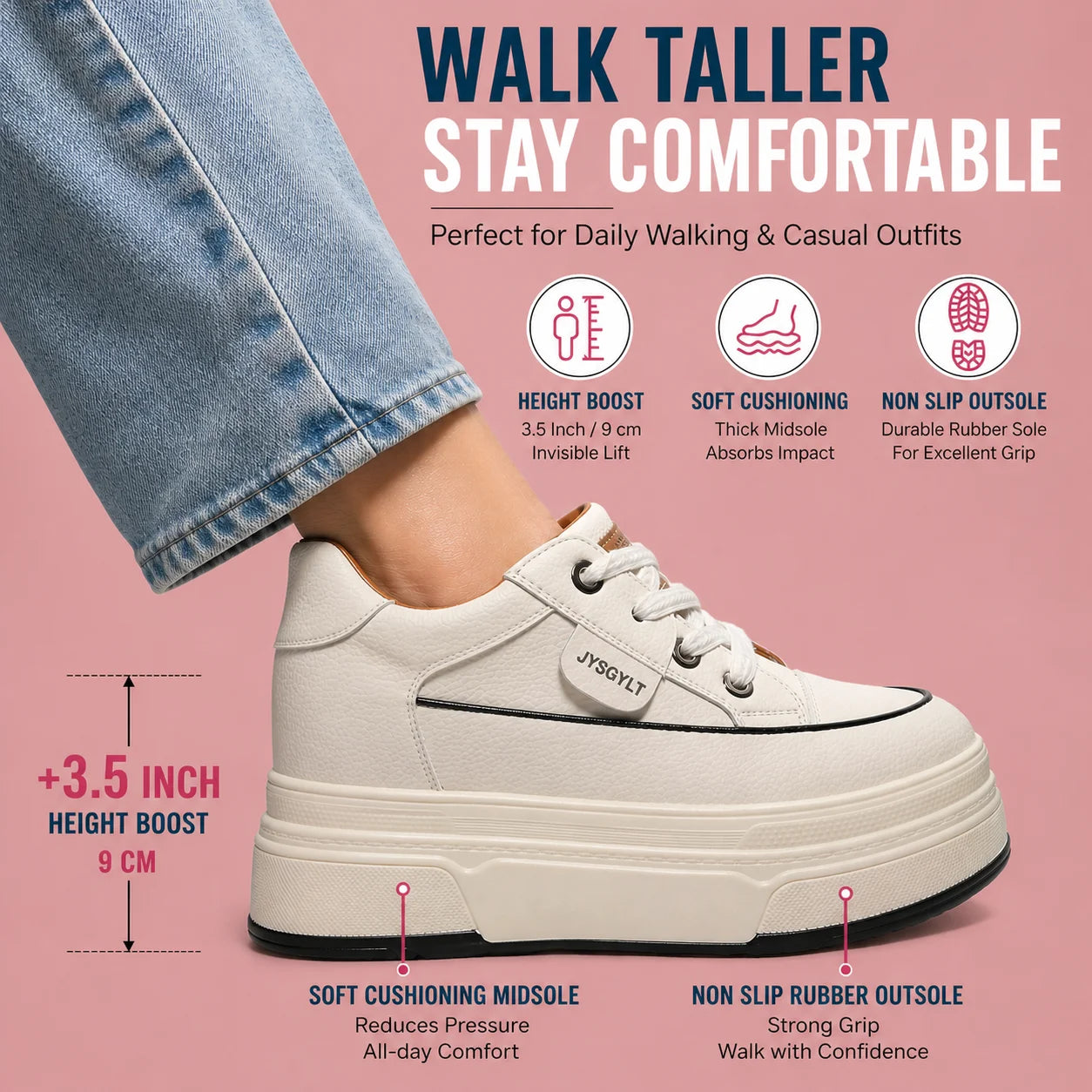 Zapatillas con Cuña Oculta para Mujer - Plataforma 9cm