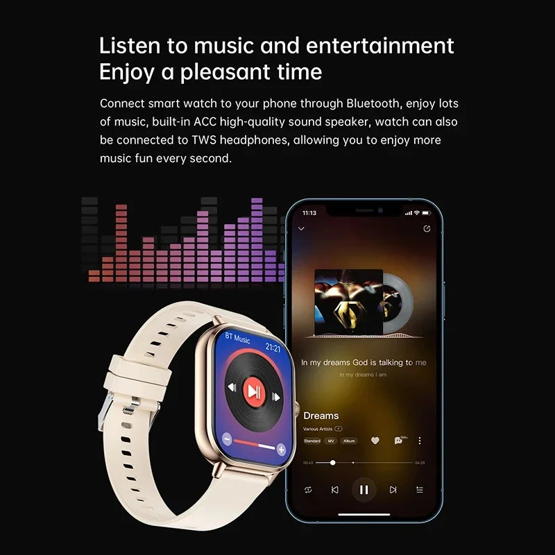 VIVO reloj inteligente Android IOS regalo Bluetooth llamada Smartwatch 2025 pantalla táctil música Fitness Tracker relojes deportivos + auricular nuevo