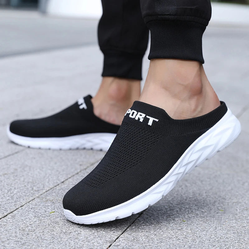 Zapatillas ligeras para hombre, zapatillas transpirables para hombre, zapatos casuales de moda, zapatos planos antideslizantes para hombre, zapatos planos sin cordones para exteriores de talla grande