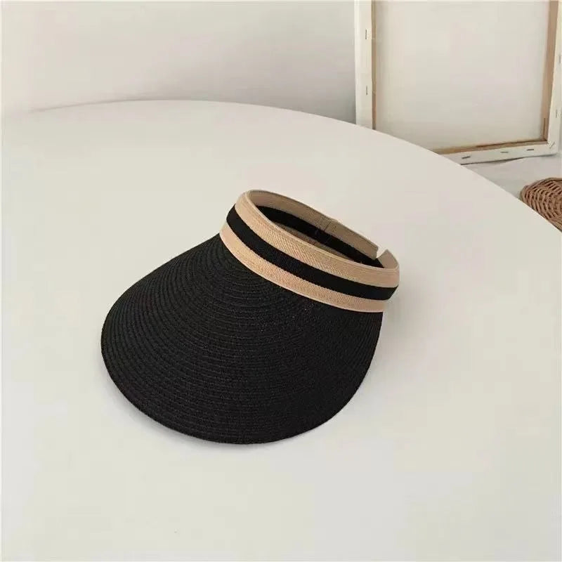 Sombrero de Paja para Mujer con Ala Ancha y Protección UV, Playa y Golf