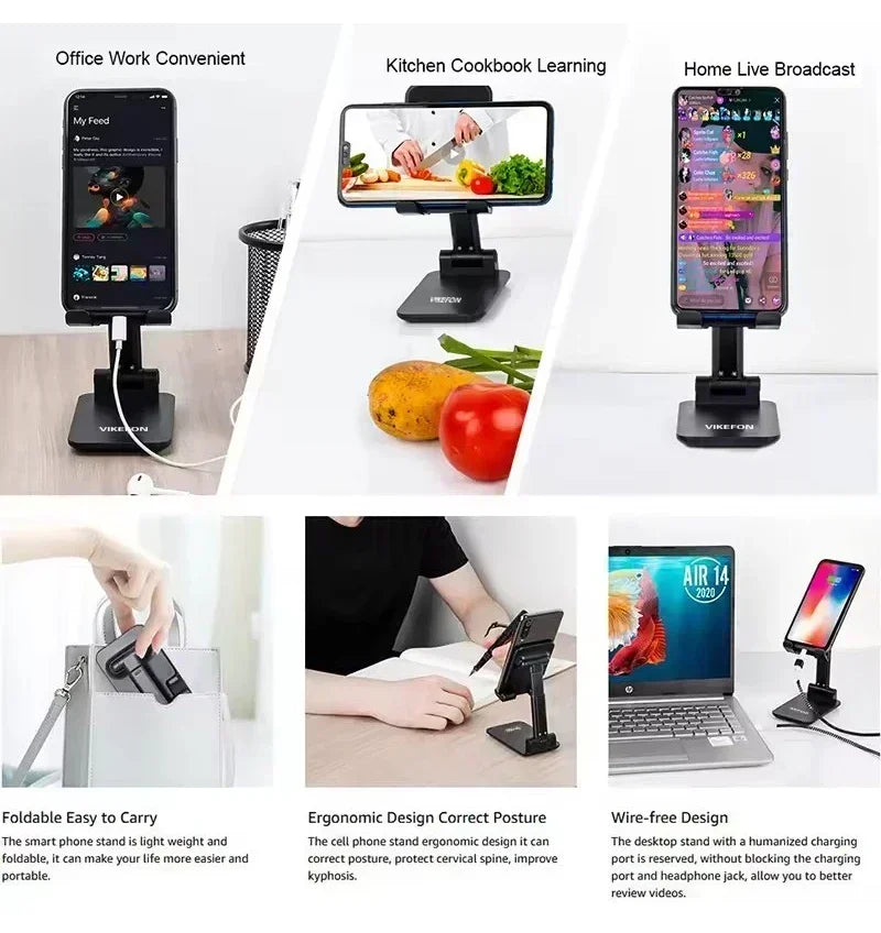 Soporte Universal para Teléfono Móvil, Soporte de Escritorio para Tablet, Soporte Ajustable para Escritorio, Soporte Flexible para Transmisión en Vivo, Compatible con Todos los Teléfonos