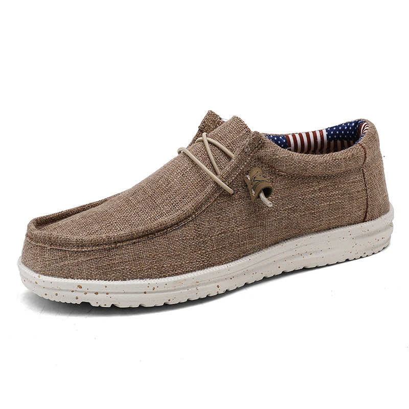 Zapatos informales de marca para hombre, zapatos de lona vaqueros a la moda, zapatos planos transpirables para caminar para hombre, zapatos ligeros de talla grande para exteriores, mocasines