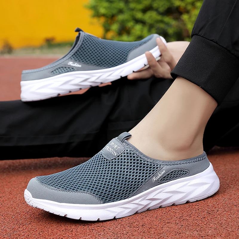 YRZL Zapatos Casuales Hombres Verano Medio Zapatos Zapatillas Diapositivas Slip on Zapatos Hombres Malla Transpirable Suave Cómodo Zapatillas para Hombres