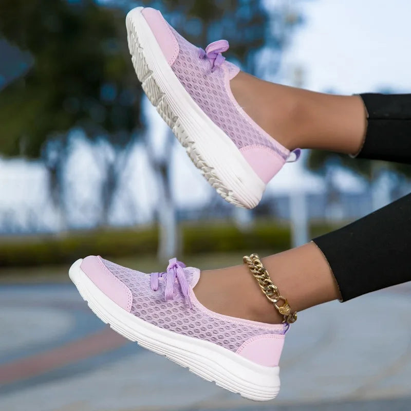 YRZL Zapatillas de deporte para mujer, zapatos informales sin cordones, malla transpirable, cómodos, suaves, mocasines clásicos para conducir, zapatos para mujer