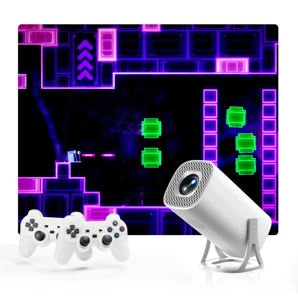 Proyector de juegos S40MAX Android 11, tarjeta TF de 64GB, controlador de juegos inalámbrico, WIFI Dual, 1280x720P, proyector portátil de cine en casa