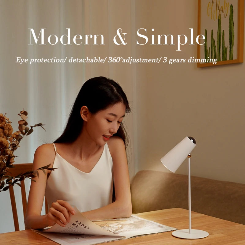 Lessdot-Lámpara de escritorio de lectura multifuncional 4 en 1, lámpara de escritorio magnética portátil, luz nocturna de atardecer, luz de ambiente colgante con carga USB