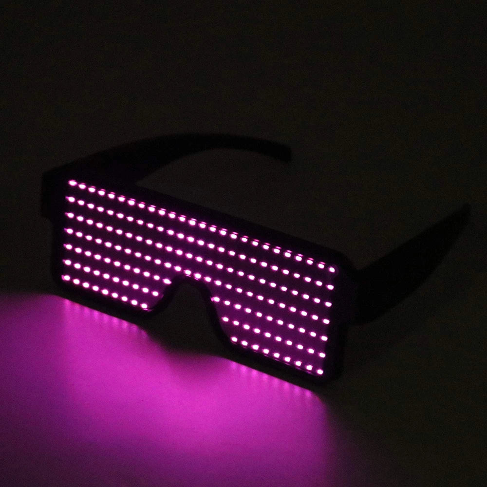 Gafas de fiesta Led con carga USB multilingüe, gafas luminosas intermitentes Led, concierto de Navidad, fiesta de cumpleaños, vacaciones, gafas de sol brillantes