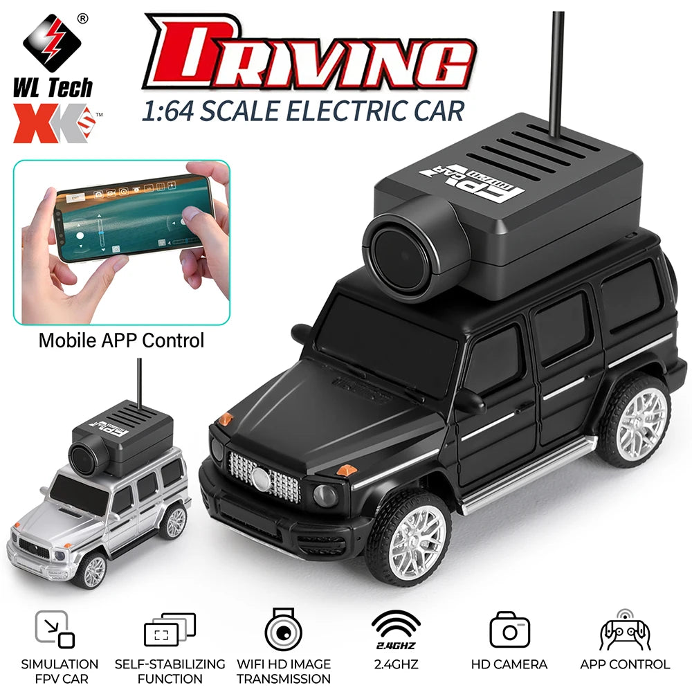 Mini Auto RC WLtoys 1:64 con Cámara HD 720P 2.4G