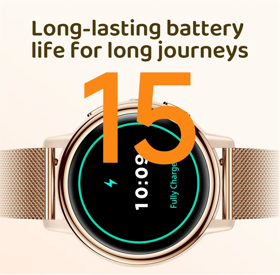 Reloj inteligente LIGE para mujer con pantalla AMOLED y llamadas Bluetooth