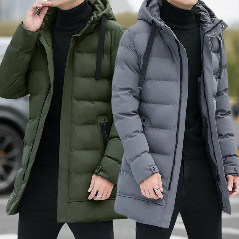 Campera con Capucha para Hombre – Abrigo de Invierno Grueso