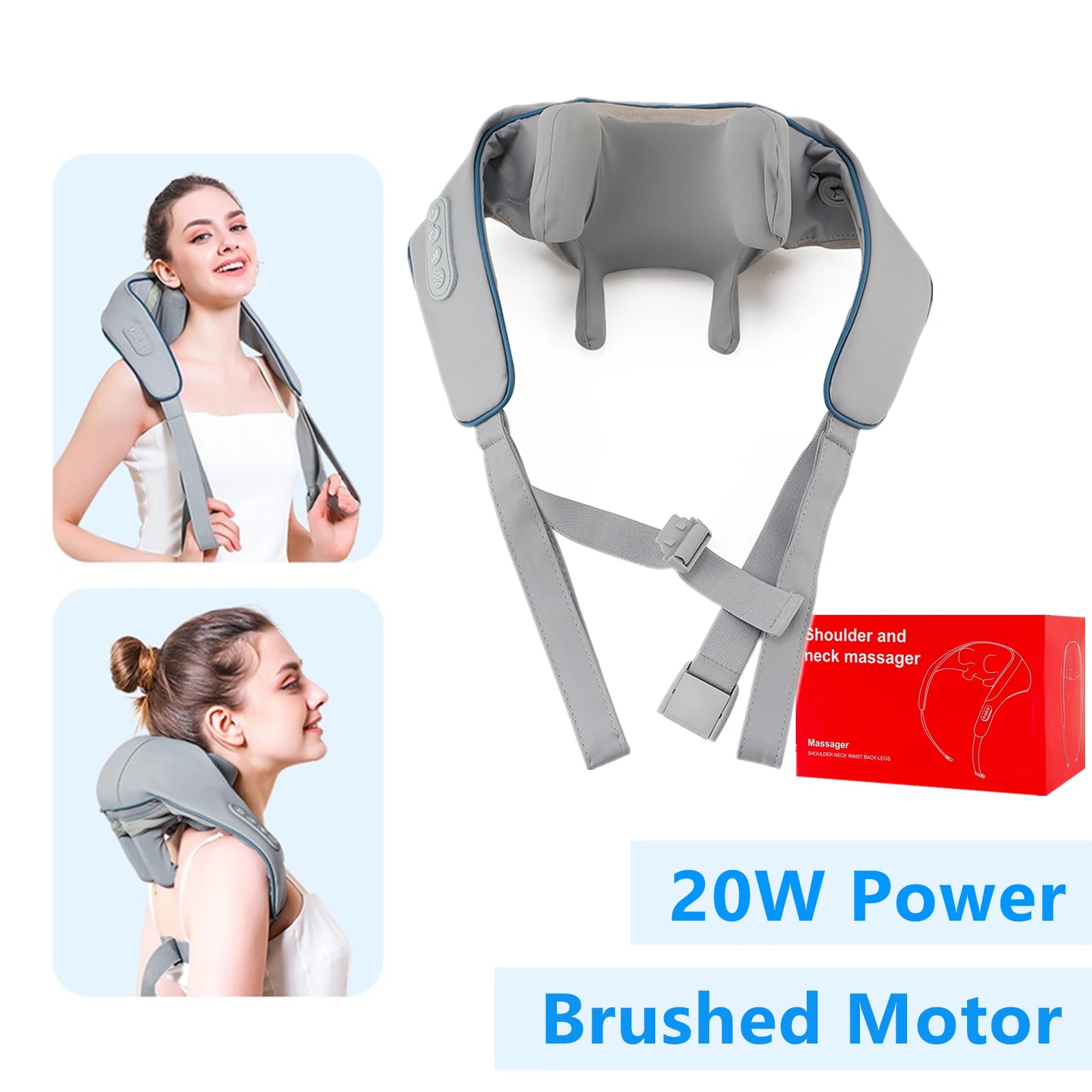 Masajeador Inalámbrico de Cuello y Hombros 26W con Motor