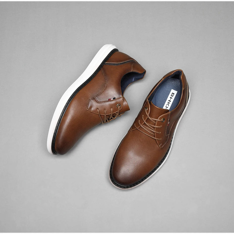 Zapatos de Hombre, Zapatos Casuales de Marca de Lujo, Cómodos, con Cordones, Estilo Ejecutivo, Zapatos de Vestir BHKH