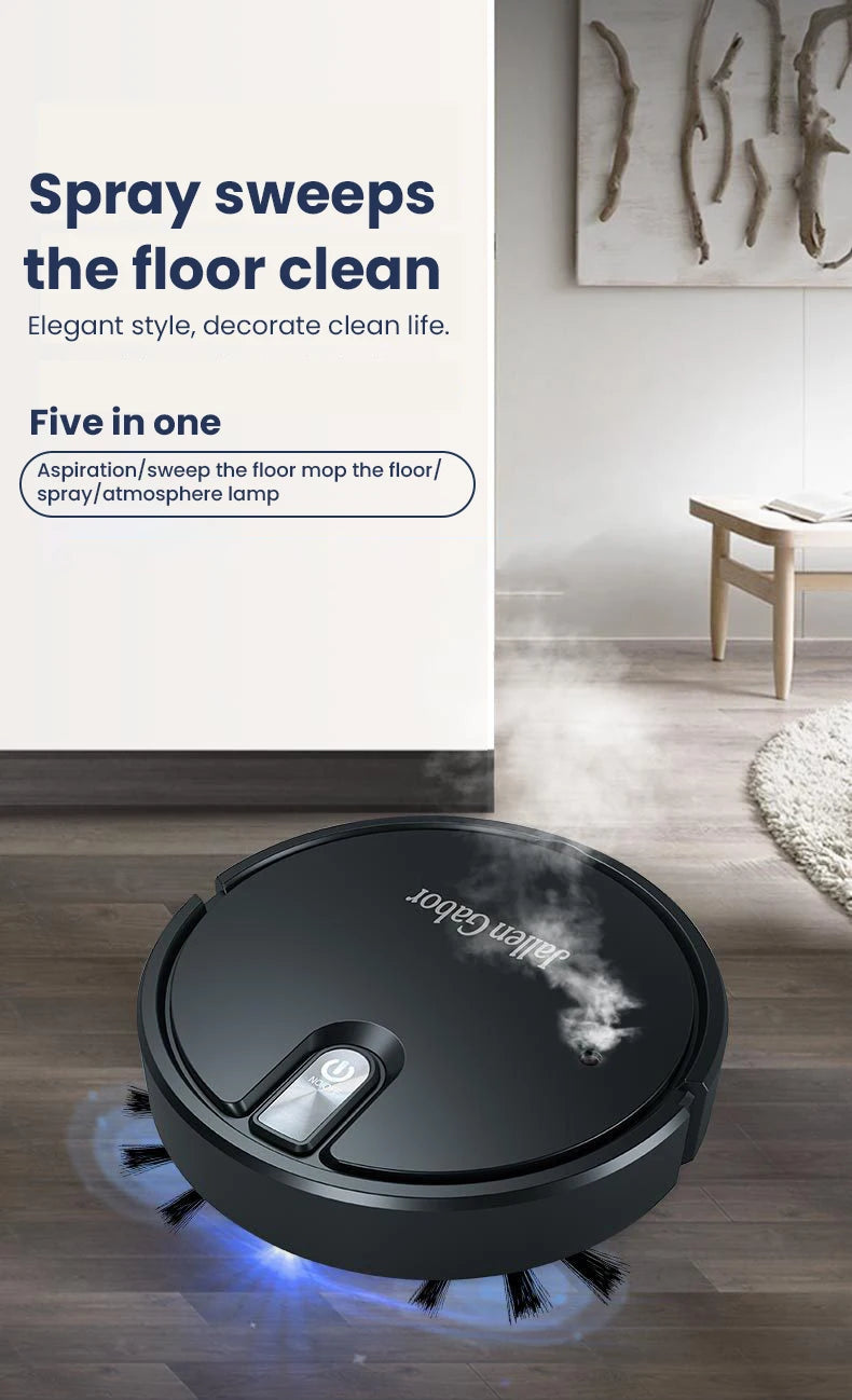 Robot Aspirador Inteligente Inalámbrico 5 en 1, Fregado, Humidificador, Súper Silencioso