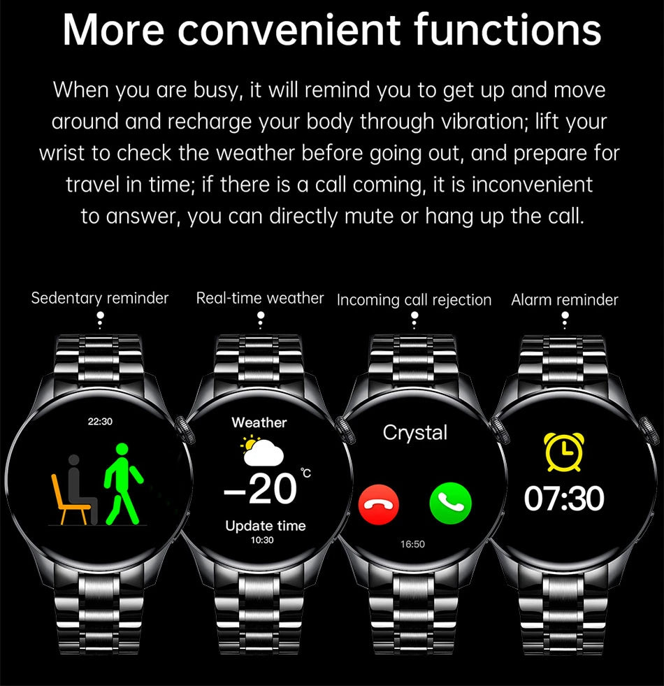 Smartwatch LIGE hombre, llamadas Bluetooth, pantalla AMOLED, resistente al agua
