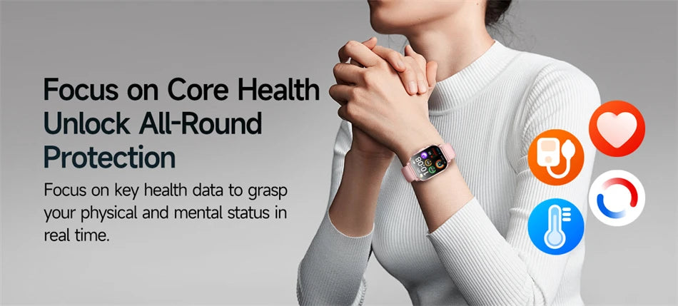 Reloj Inteligente ECG con Diagnóstico Preciso de Salud, Presión Arterial y Ácido Úrico
