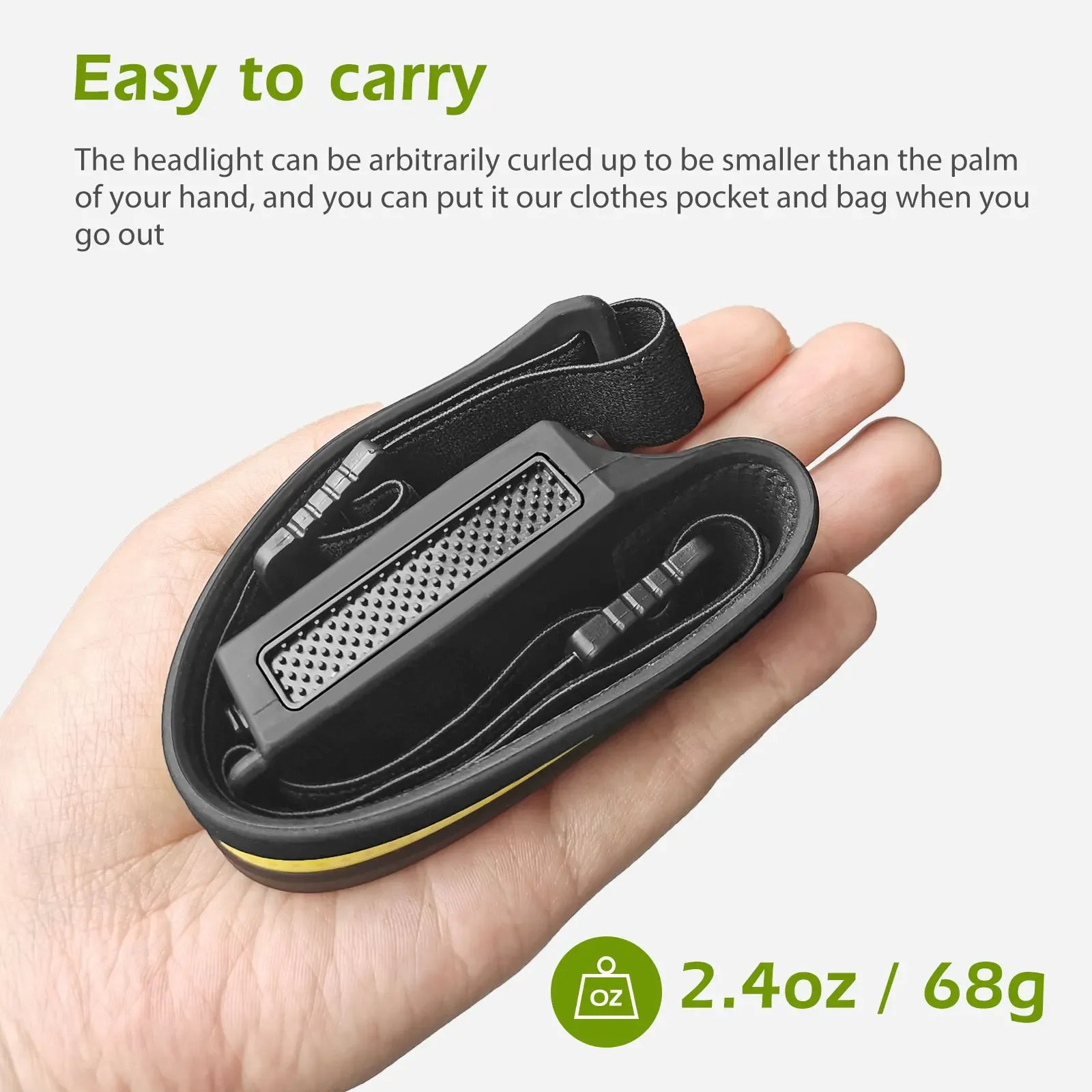Linterna Frontal LED Recargable USB con Sensor para Camping y Pesca