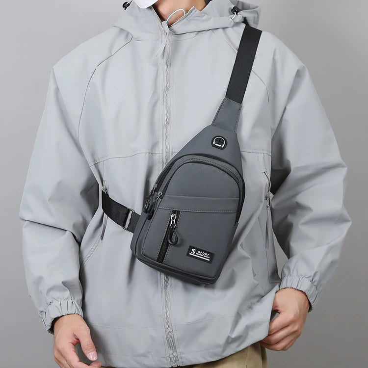1 bolso cruzado ajustable para hombres y mujeres, bolso deportivo para el pecho de 38,1 cm, mochila duradera para viajes y senderismo