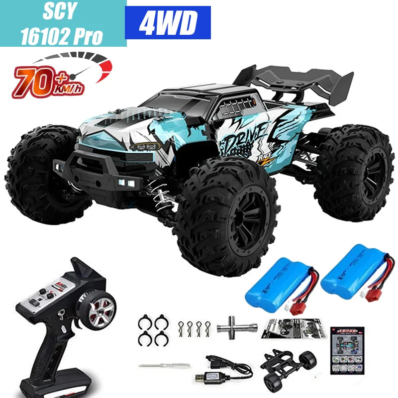 Coche RC MJX VS SCY 16101 16102 PRO 4WD 70Km/h 1/16 de Alta Velocidad, Monster Truck Todoterreno con Control Remoto, Vehículo Eléctrico