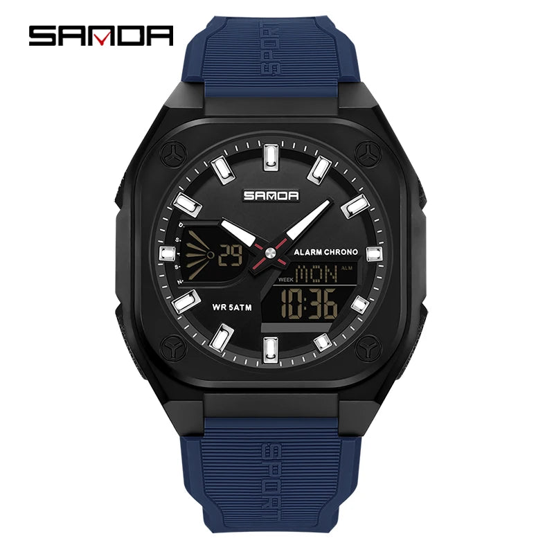 Reloj Digital Deportivo SANDA 6268 para Hombre Impermeable Multifunción