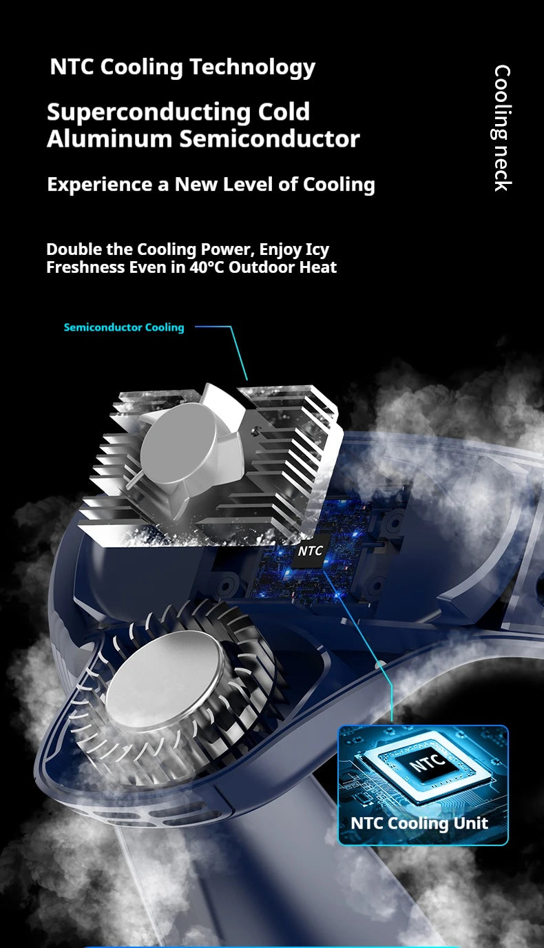 Ventilador de Cuello Portátil con Semiconductor Sin Aspas