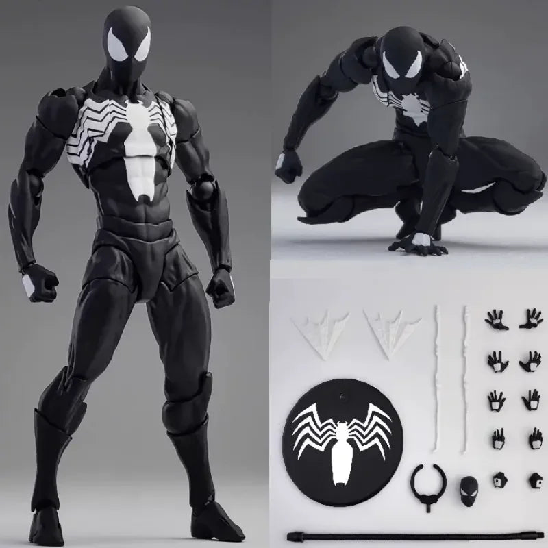 Figura de Acción de 16 cm de Spider-Man Venom Symbiote Kaine Parker Scarlet Spider con Traje Negro y Rojo, Modelo de Anime, Juguetes Coleccionables