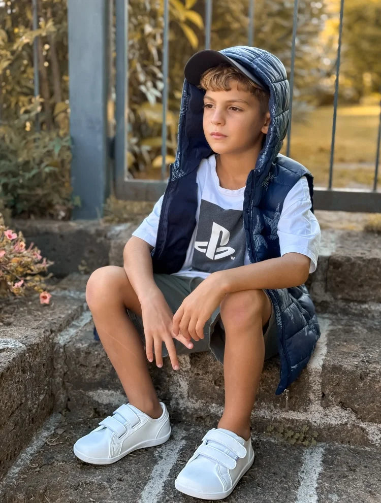 Zapatillas Descalzas para Niños HOBIBEAR |   Cierre de Gancho y Bucle |   Zapatos de punta ancha |   Zapatillas Deportivas Minimalistas Ligeras de Cuero Sintético