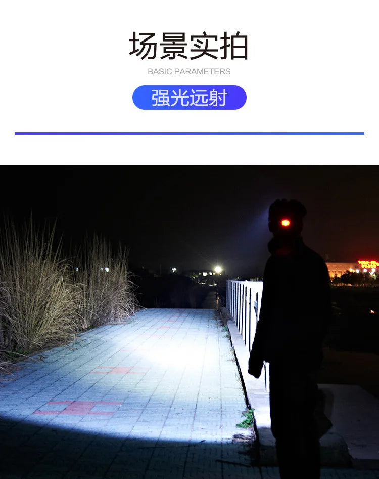 Linterna Frontal LED de 8 Modos para Acampar
