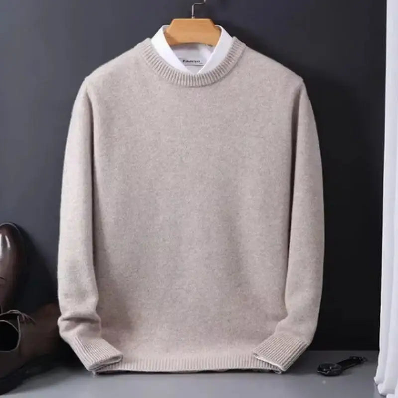 Suéter de Punto con Cuello Redondo para Hombre - Holgado, Otoño Invierno