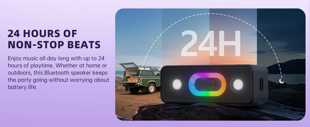 Altavoz Bluetooth Ortizan, Altavoz portátil con sonido estéreo fuerte de 16 W, 24 horas de reproducción, Altavoces inalámbricos Bluetooth 5.3, graves profundos,