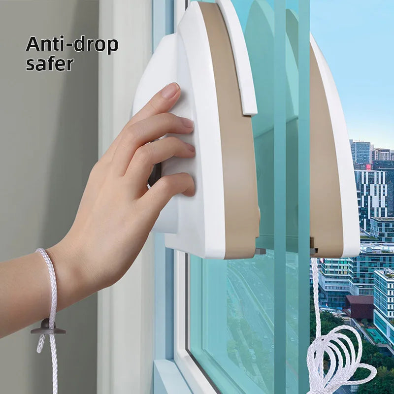 Nueva herramienta magnética de limpieza de ventanas de vidrio, limpiaparabrisas de doble capa con descarga de agua, limpiador de ventanas especial para el hogar