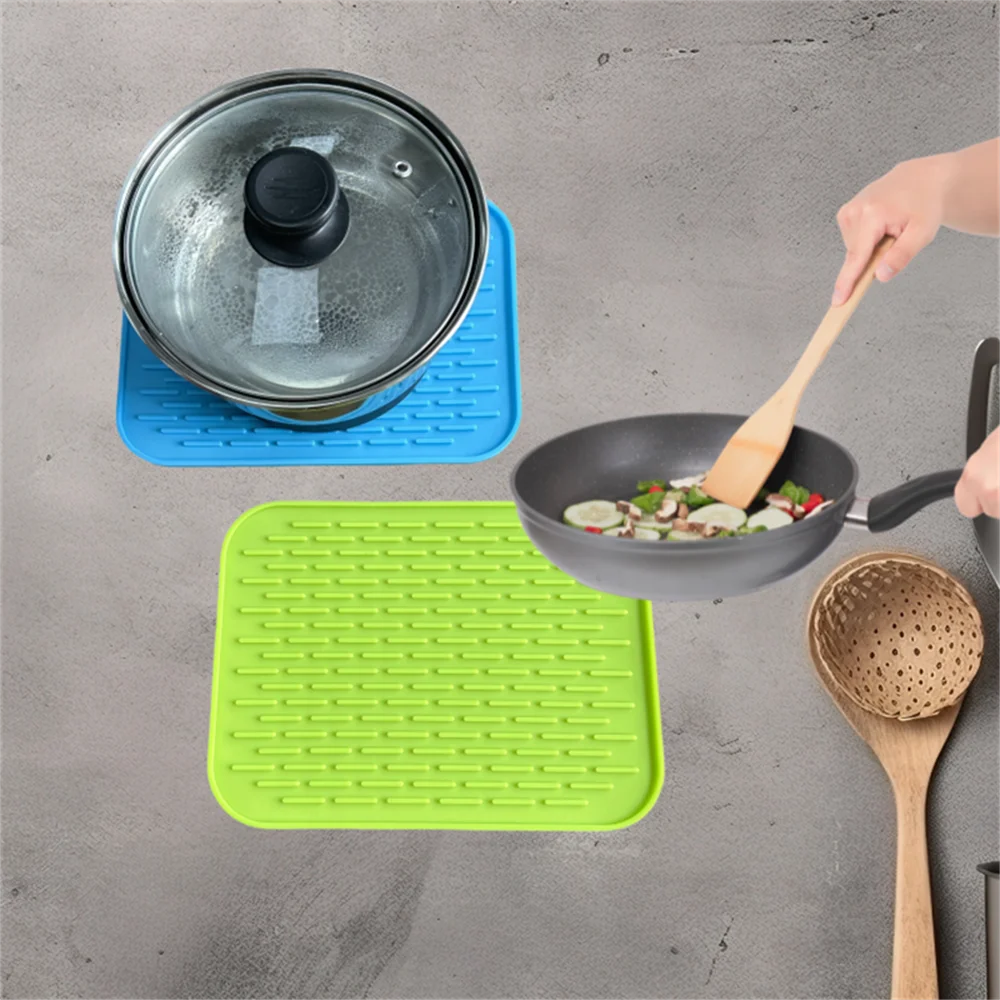Soporte para ollas de silicona Flexible y duradero, posavasos para vajilla, soporte para ollas, almohadilla caliente antideslizante resistente al calor, almohadilla aislante para vajilla