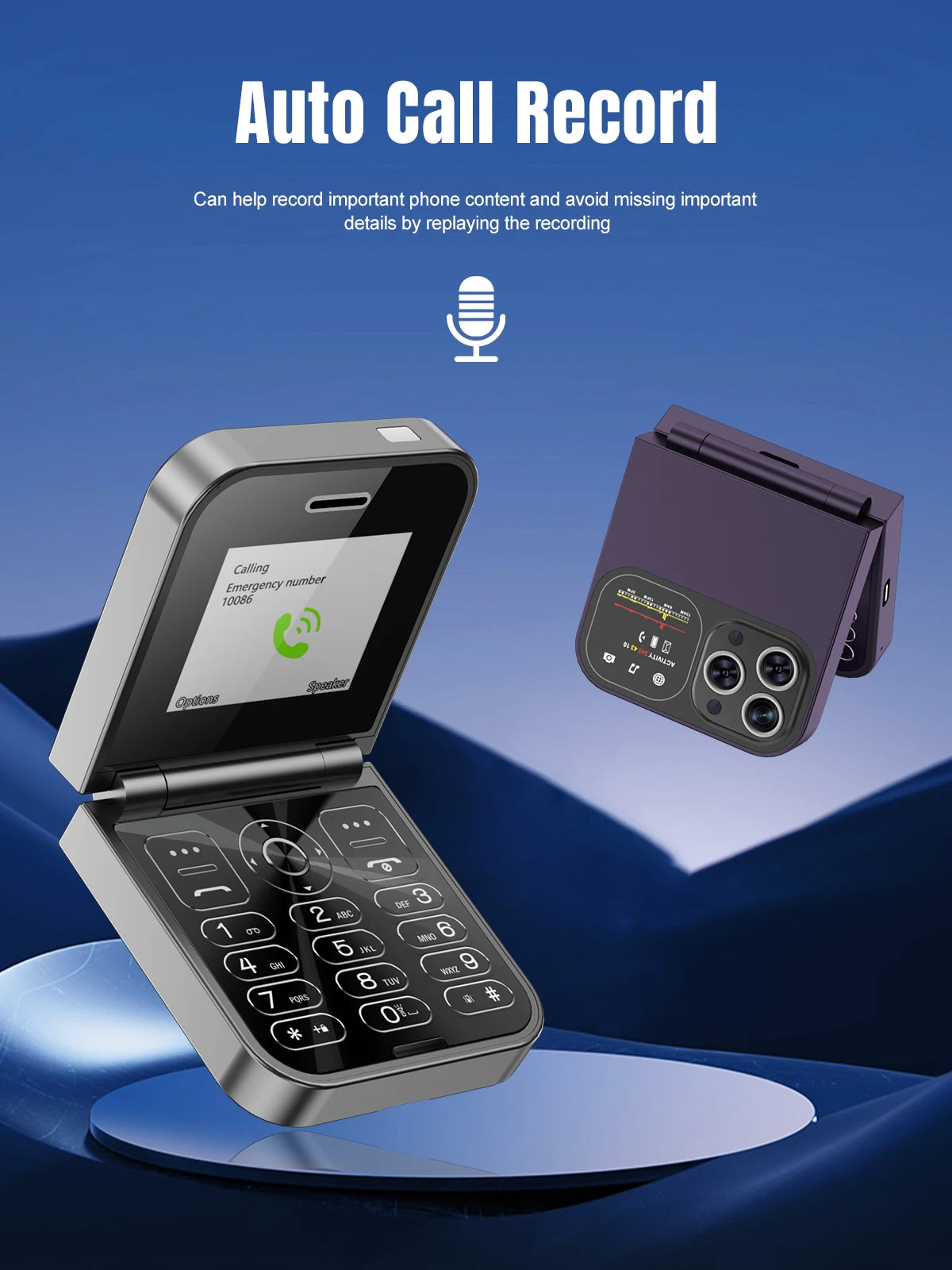 SERVO F15 Mini teléfono móvil pequeño con tapa 2 SIM en espera velocidad Dial linterna de voz mágica grabación de llamadas 2G GSM lindo teléfono móvil plegable