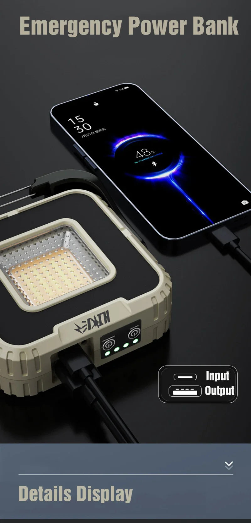 Foco LED Portátil Recargable para Exteriores