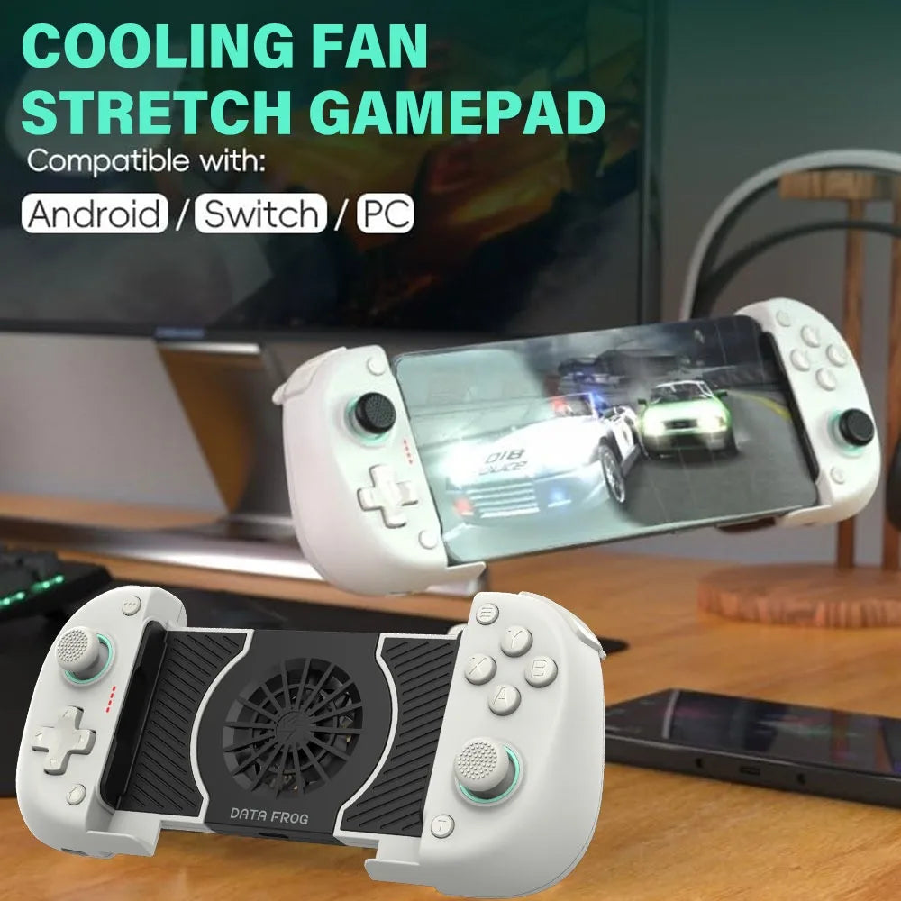 Controlador de Juego Inalámbrico con Ventilador de Refrigeración, Gamepad Extensible para Android, iOS, PC/Switch, Xbox con Joysticks de Efecto Hall