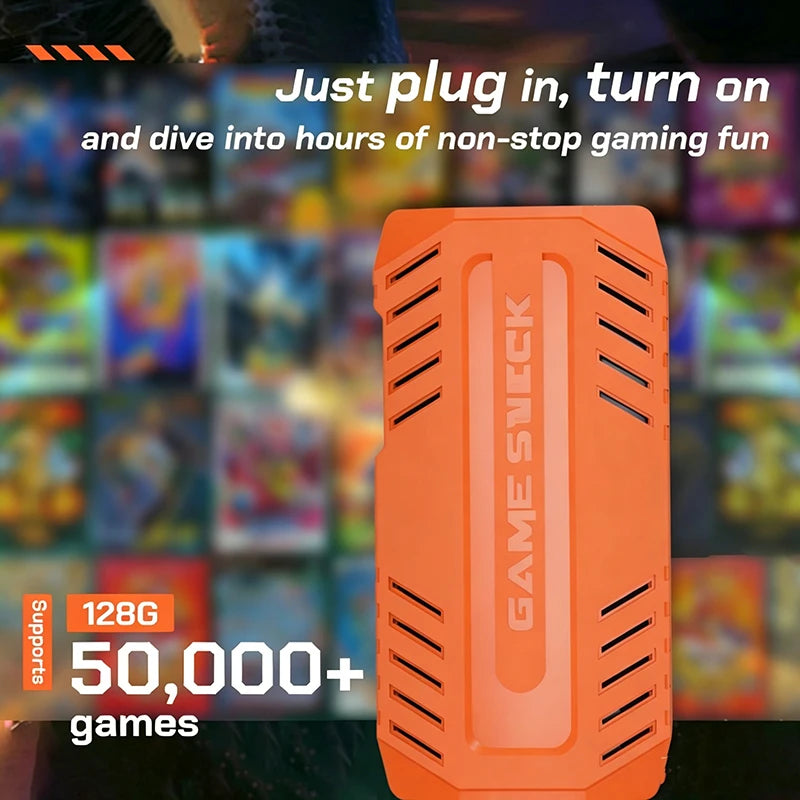 Nuevo X10 PRO Game Stick con 128 GB y más de 50000 Juegos Retro, Consola de Juegos Portátil para TV con Controles Inalámbricos, Salida de Video HD, Regalo