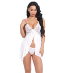 Camisón de Encaje Sexy para Mujer, Lencería Transparente con Bragas