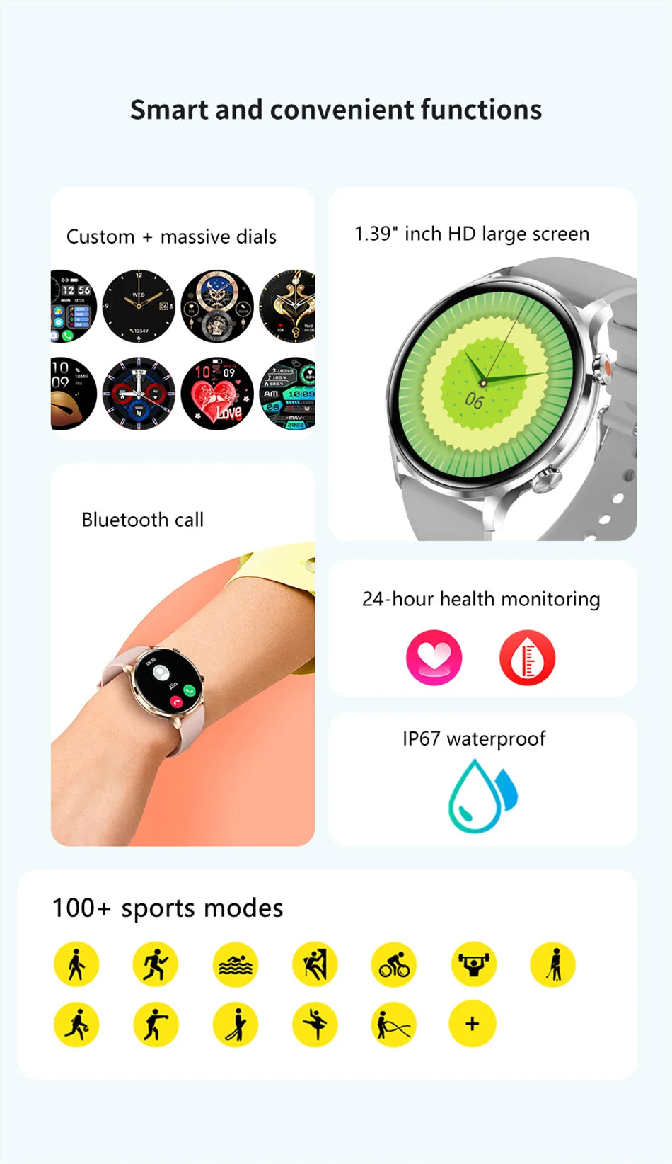 Reloj Inteligente 2026 para Mujer, Pantalla AMOLED HD, Siempre Encendida, Llamadas Bluetooth, Resistente al Agua IP68, GPS, Reloj Inteligente para Hombre, Compatible con Android e iOS