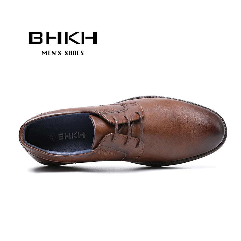 BHKH zapatillas de deporte masculinas Otoño/Invierno traf zapatos casuales de cuero para hombres trabajo de negocios Oficina zapatos de vestir con cordones para hombres talla 47