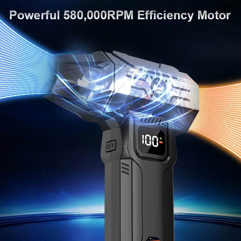 Soplador y aspirador turbo 2 en 1 para coche, hogar y PC, batería 10000 mAh