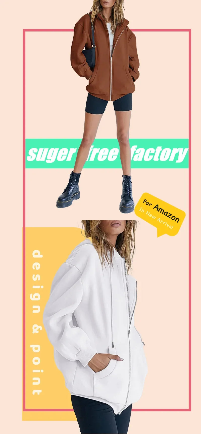 Sudadera gris con cremallera para mujer, chaqueta de otoño e invierno, ropa con capucha, sudaderas con bolsillos diarios, sudaderas con capucha lisas y versátiles de manga larga para mujer